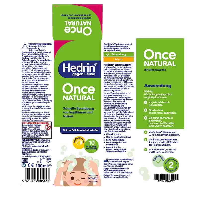 Hedrin Once NATURAL gegen Läuse  100 ml Liquidum