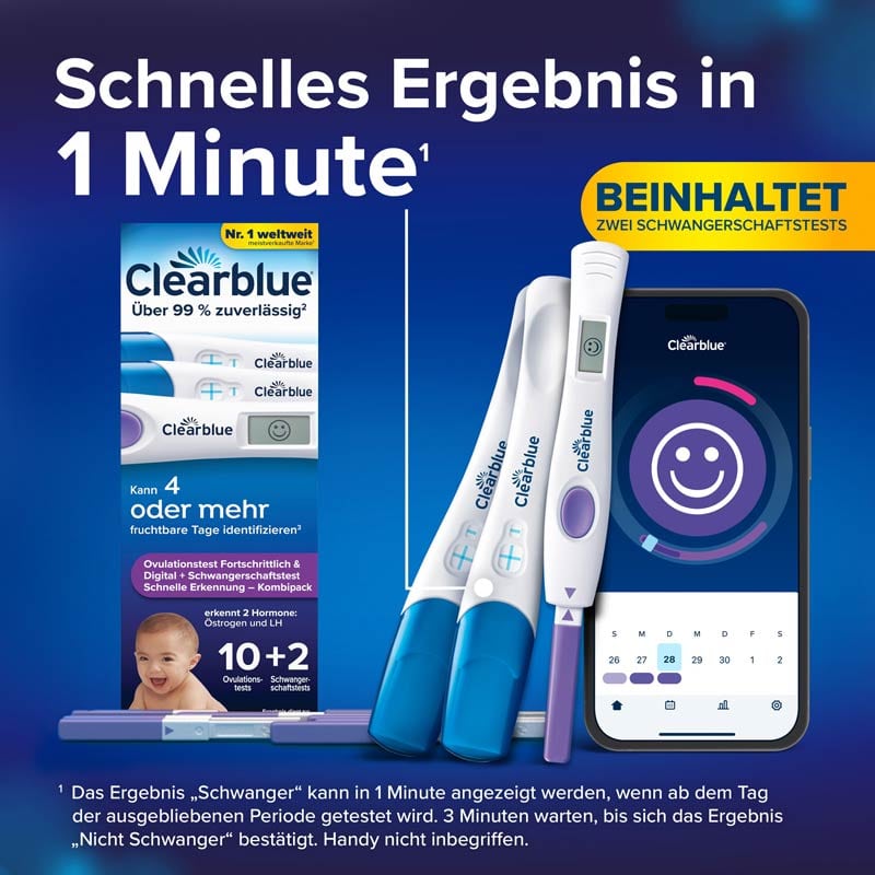Clearblue Ovulation und Schwangerschaftstest 12 St Kombipackung
