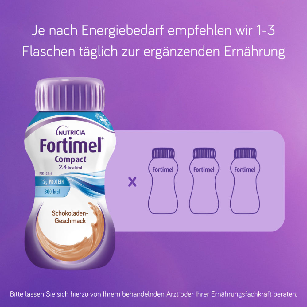 Fortimel Compact 2.4 Trinknahrung Schokolade 4X125 ml Flüssigkeit