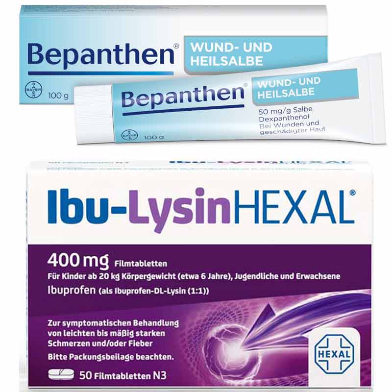 Bepanthen Wund und Heilsalbe & Ibu-Lysin Hexal 400 mg Set 1 Sparset