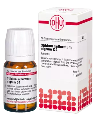 STIBIUM SULFURATUM NIGRUM D 4 Tabletten 80 St Tabletten