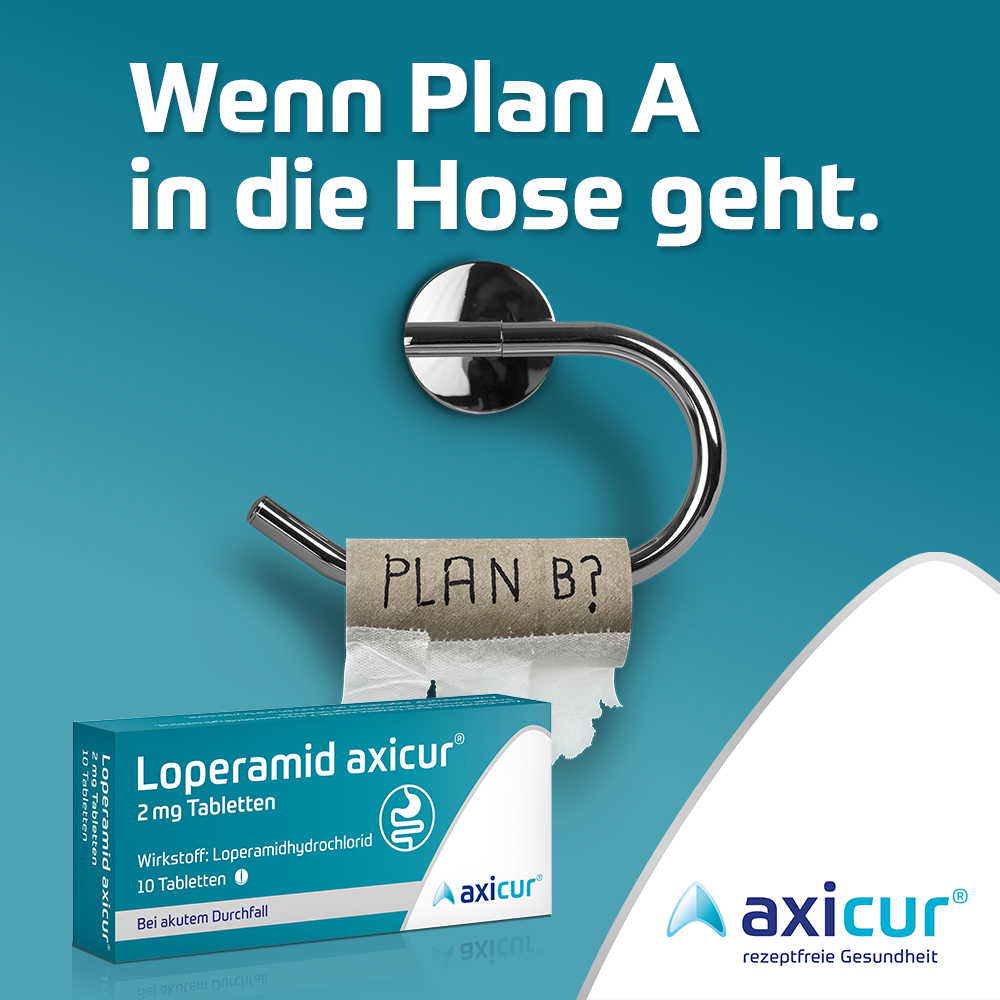Loperamid axicur 2 mg bei akutem Durchfall 10 St Tabletten