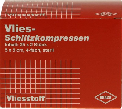 SCHLITZKOMPRESSEN Vlies 5x5 cm steril 4fach 25X2 St Kompressen