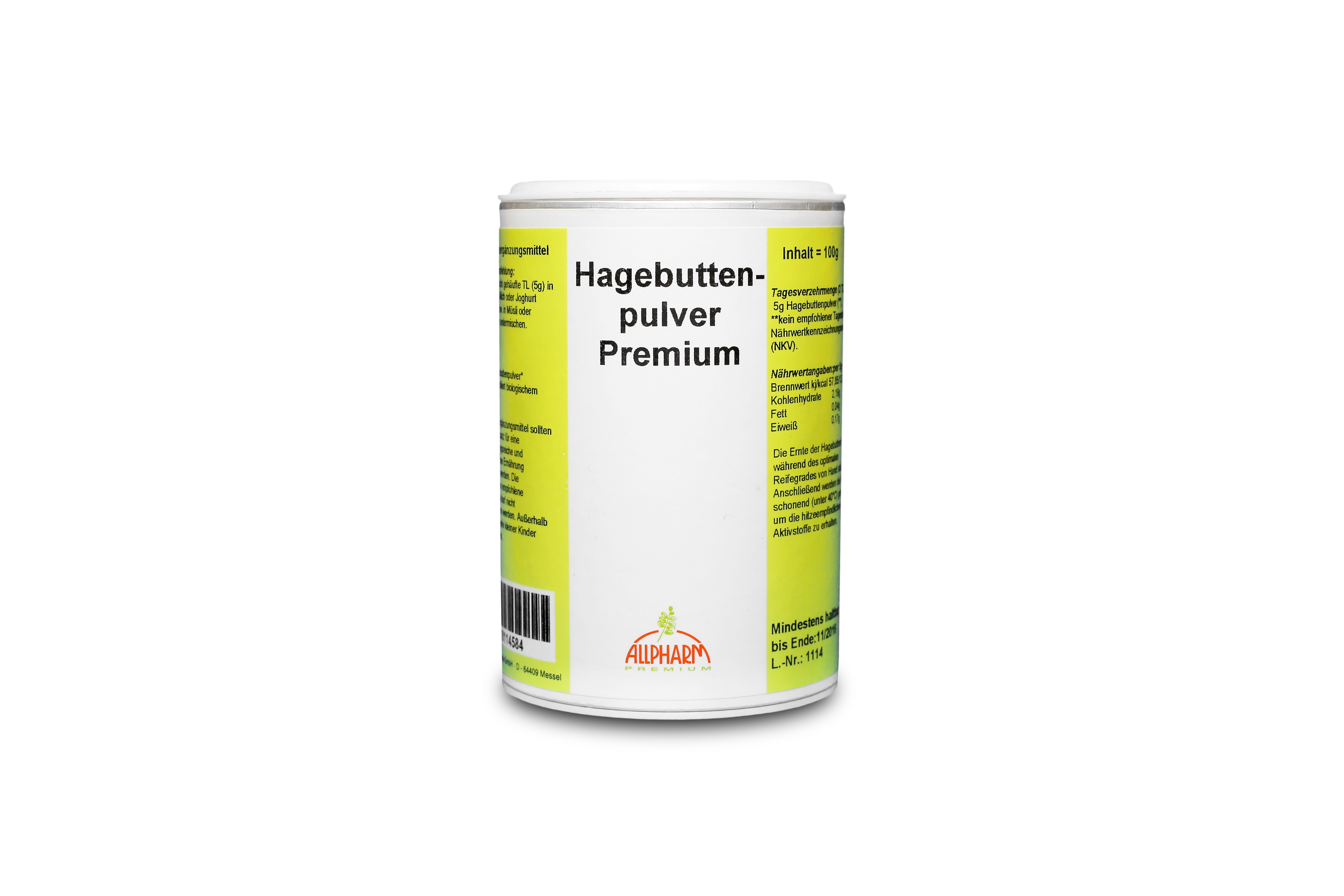 Hagebutten Pulver Premium Allpharm 100 g Pulver