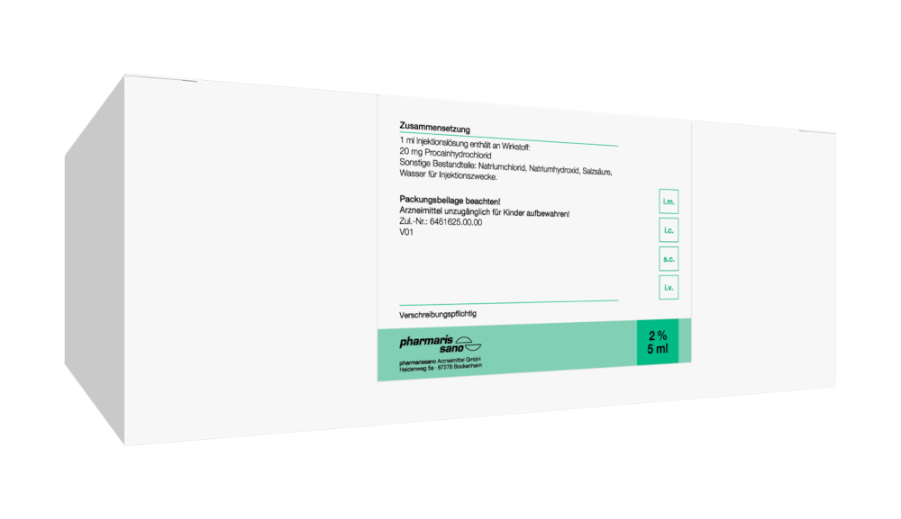 Procain pharmarissano Ampulle 2% 5ml 200X5 ml Injektionslösung