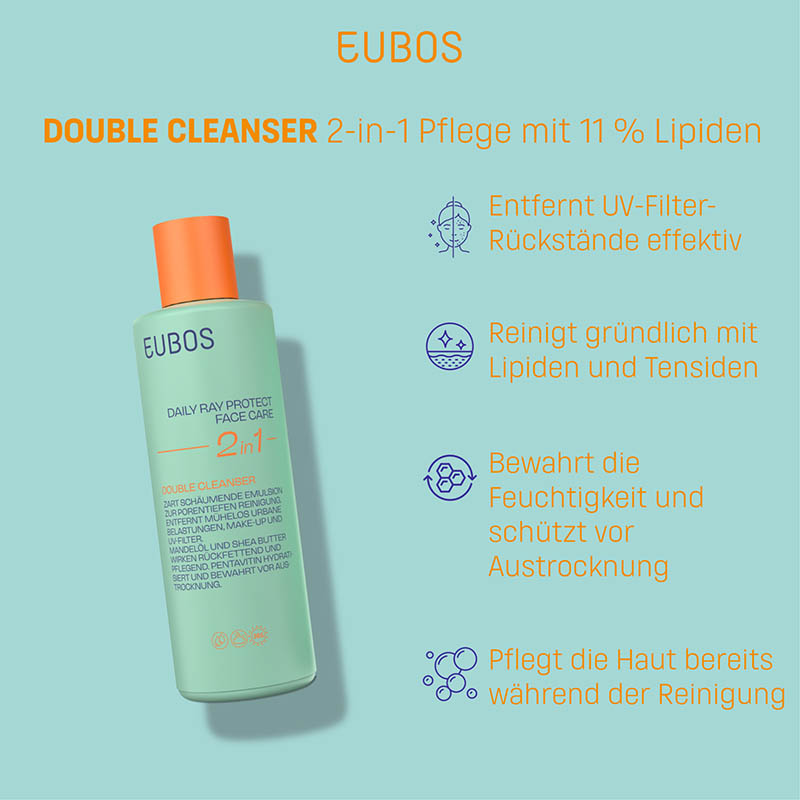 EUBOS DAILY RAY PROTECT FACE CARE 2in1 200 ml Milch