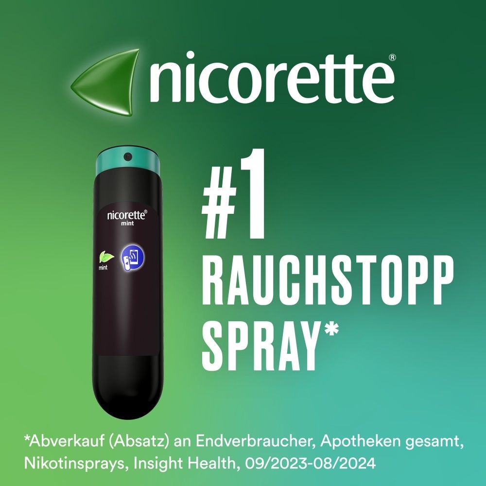 nicorette fruit & mint Spray mit Nikotin, Verbindung mit Tracking-App mögl.