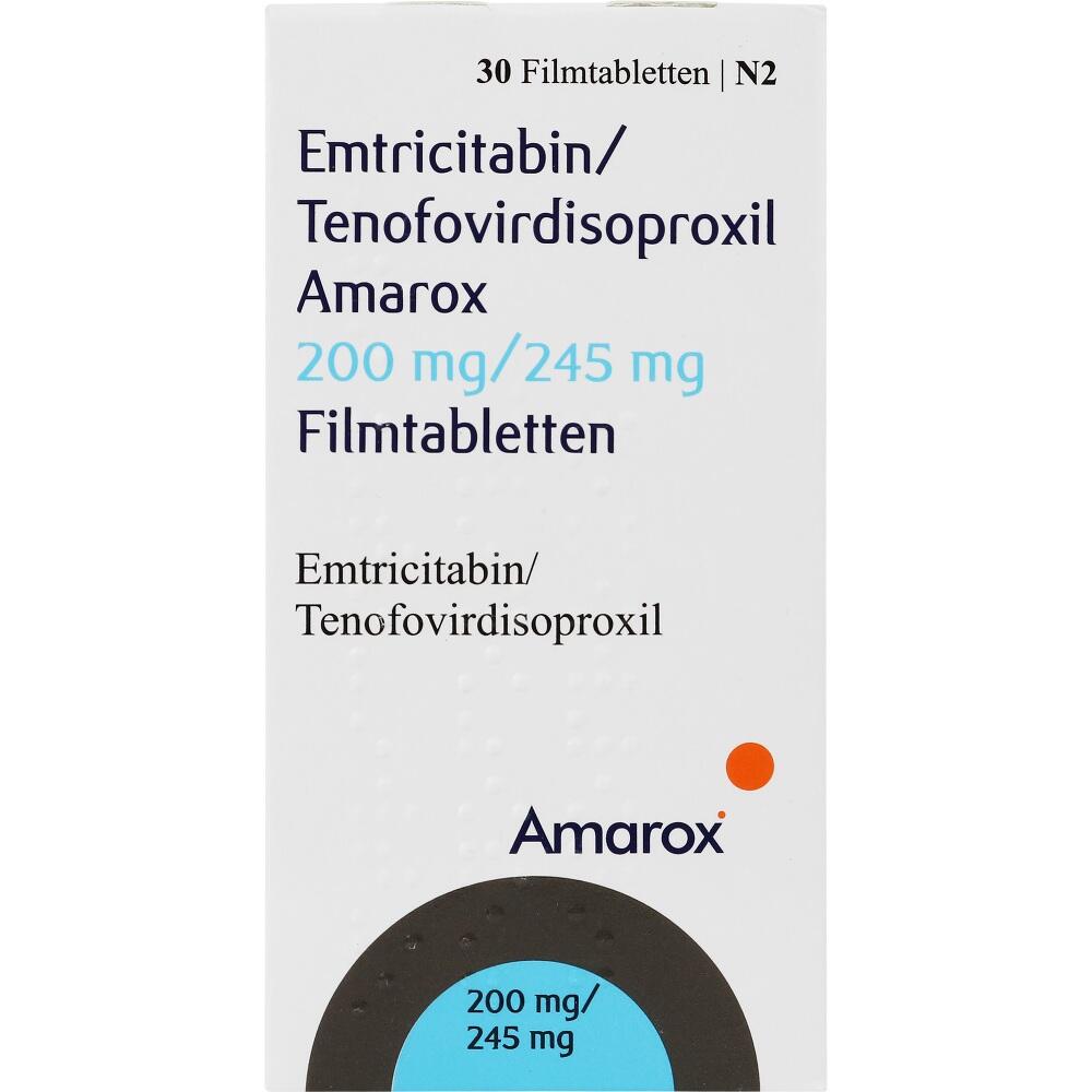 Emtricitabin/Tenofovirdisoproxil Amarox 200 mg/245 mg 30 St Filmtabletten