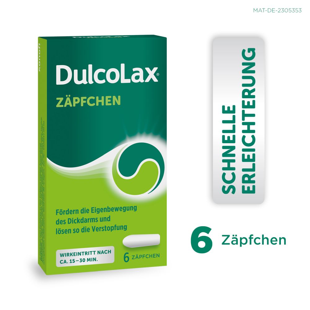 DulcoLax ZÄPFCHEN - Abführmittel bei Verstopfung  6 St Suppositorien