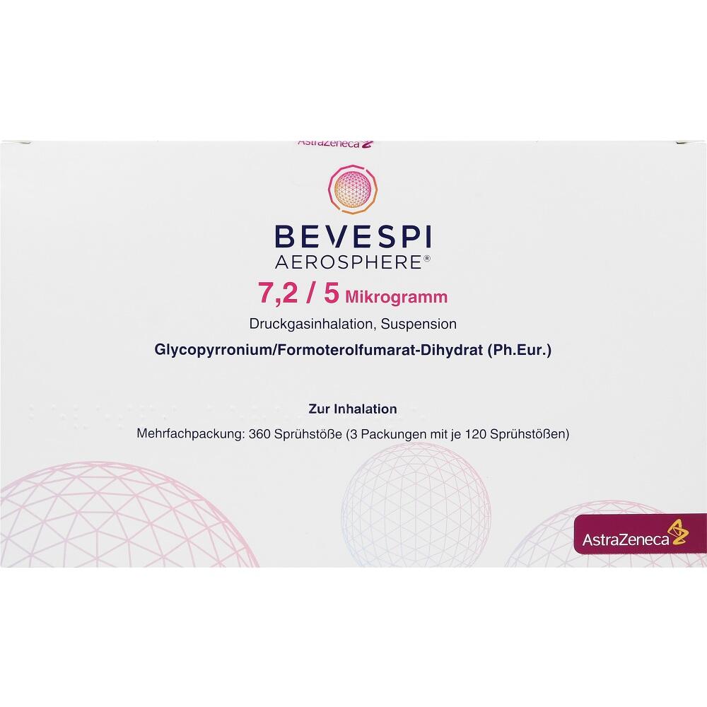 BEVESPI AEROSPHERE 7,2 µg/5 µg 3 St Dosieraerosol