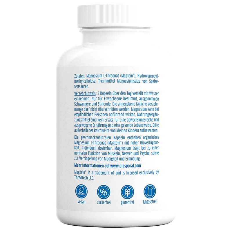 MAGNESIUM Diasporal Magtein Magnesium L-Threonat pure 90 St Kapseln