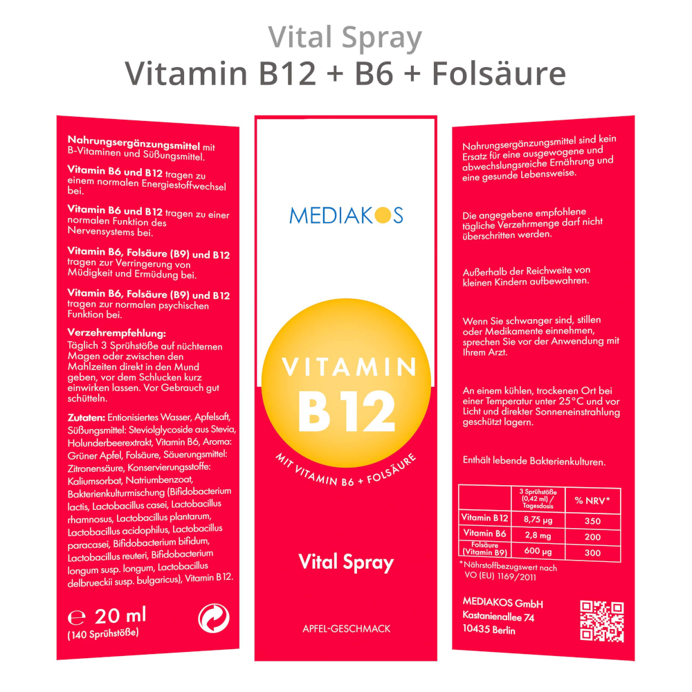 MEDIAKOS VITAMIN B12 Vital Spray 20 ml Spray