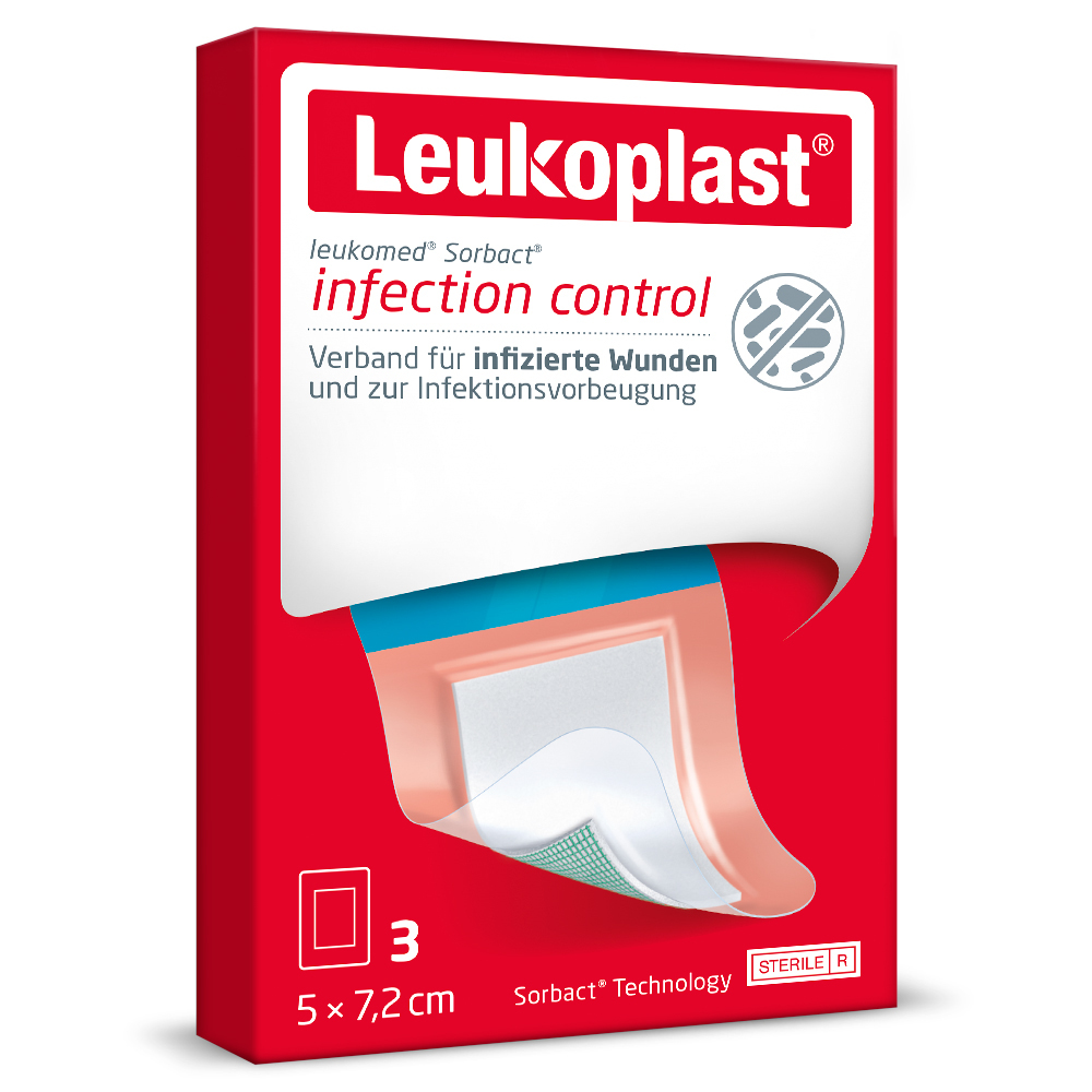 Leukoplast Leukomed Sorbact Steril 5cm x 7.2cm 3 St Verband