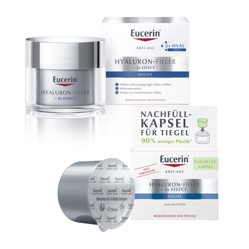 Eucerin HYALURON-FILLER 3x EFFECT NACHT + Nachfüllkapsel 1 Sparset