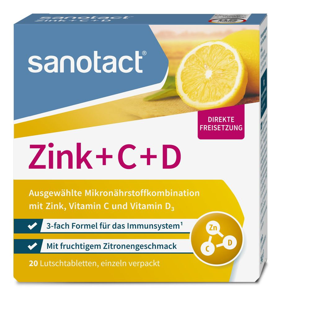 sanotact Zink + C + D 20 St Lutschtabletten