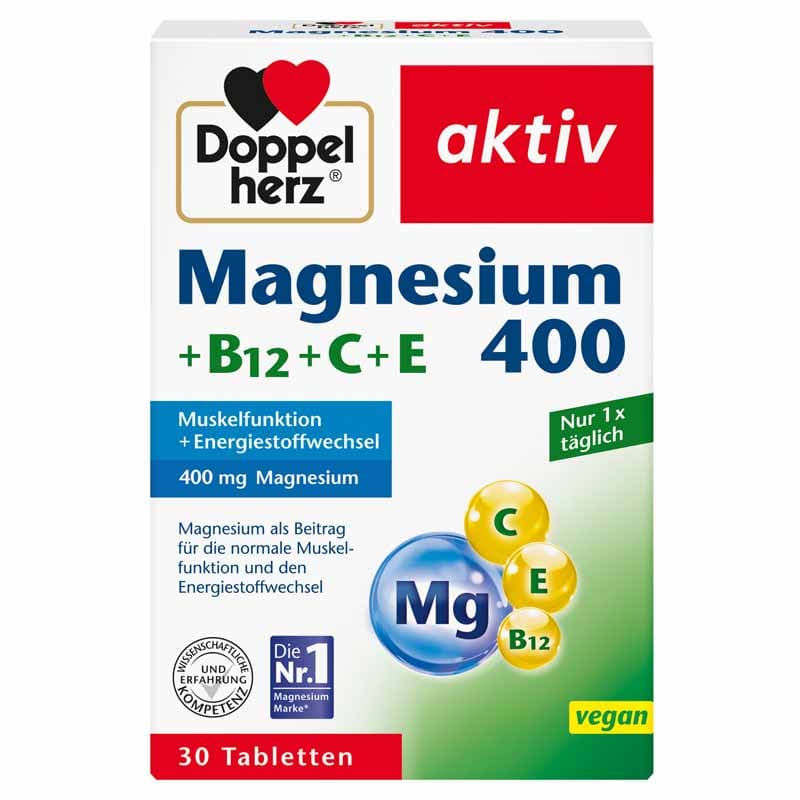 Doppelherz aktiv Magnesium 400 + B12 + C + E  30 St Tabletten