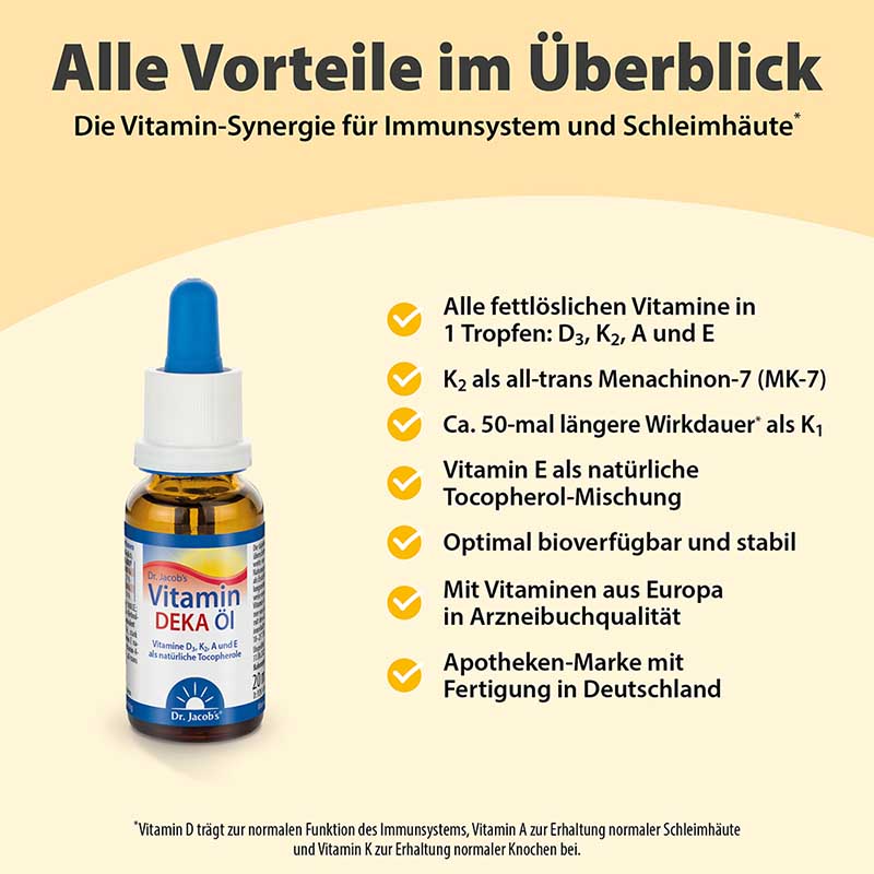 Dr. Jacob's DEKA Öl 800 IE Vitamin D3+K2+A+E
