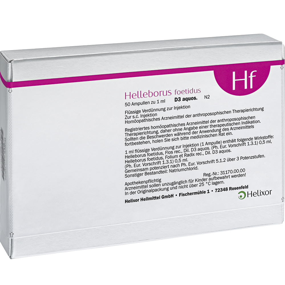 HELLEBORUS FOETIDUS aquos. D 3 Ampullen 50X1 ml Ampullen