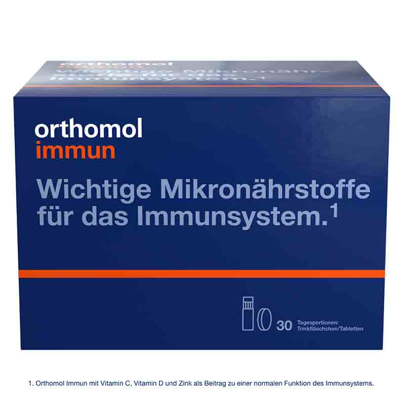 orthomol immun - Mikronährstoffe mit Vitamin C, Vitamin D und Zink - Trinkampullen/Tabletten