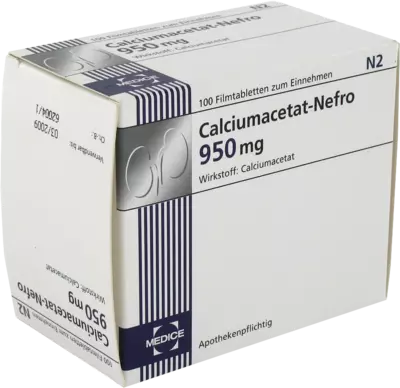 CALCIUMACETAT NEFRO 950 mg Filmtabletten 100 St Filmtabletten