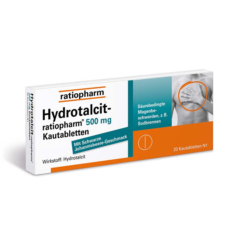 Hydrotalcit-ratiopharm 500 mg 20 St Kautabletten