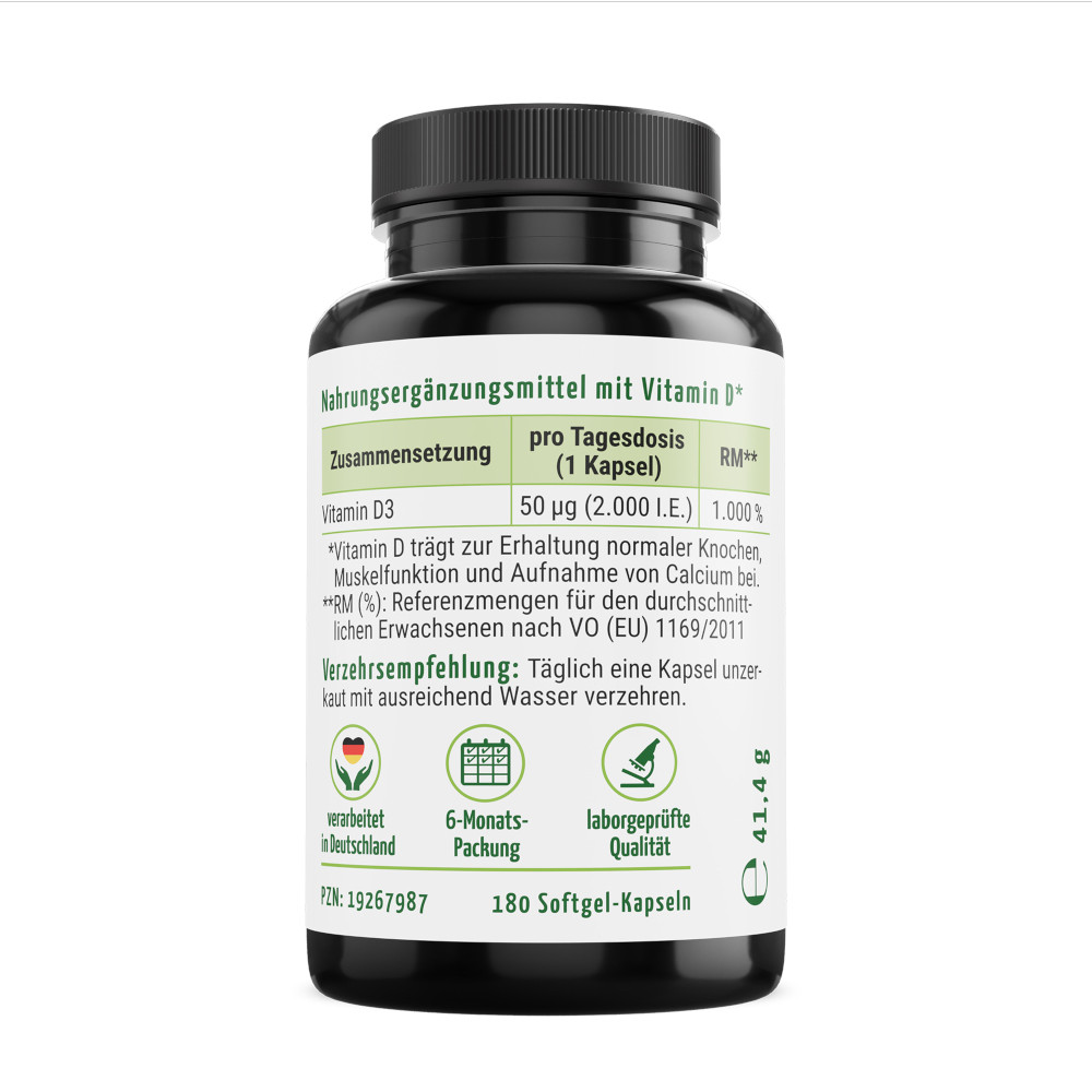 VIRISOLIS Vitamin D3 forte Sonnentraum 2000 I.E. 180 St Kapseln