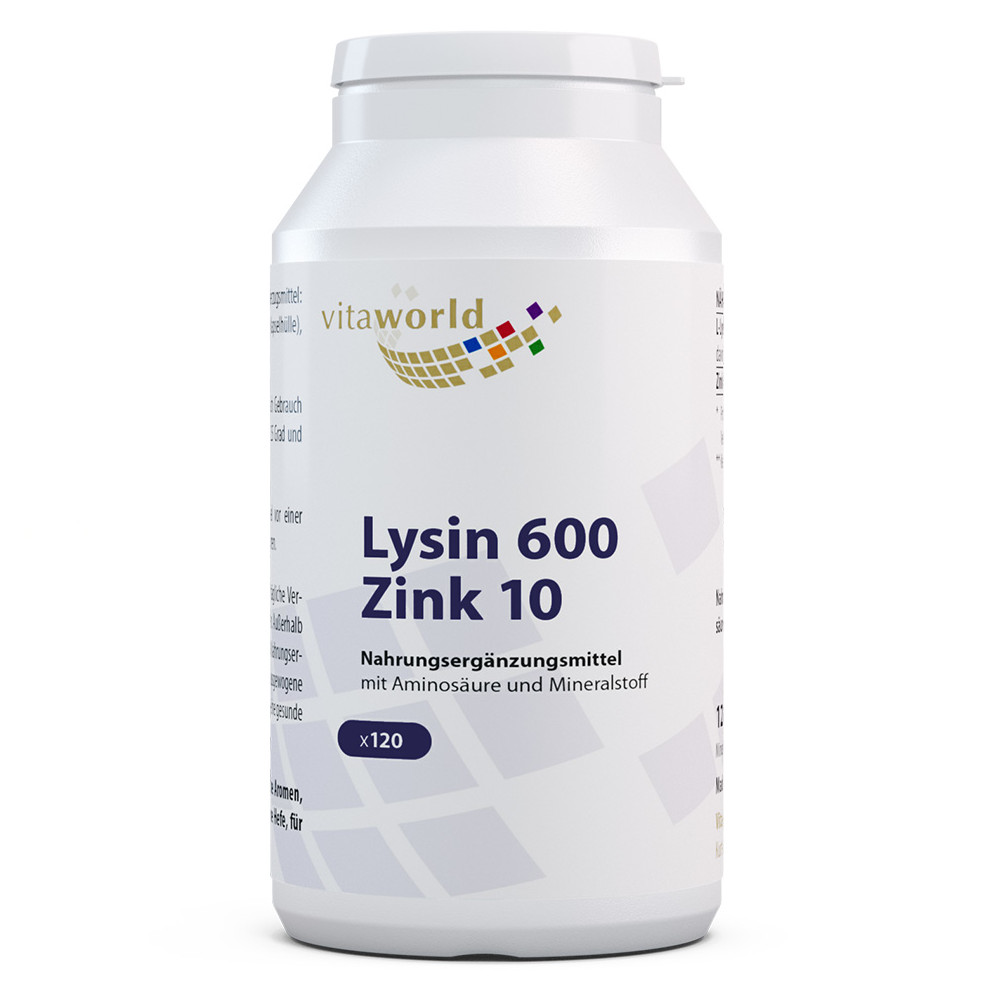 Vitaworld Lysin 600mg plus Zink 10mg 120 St Kapseln