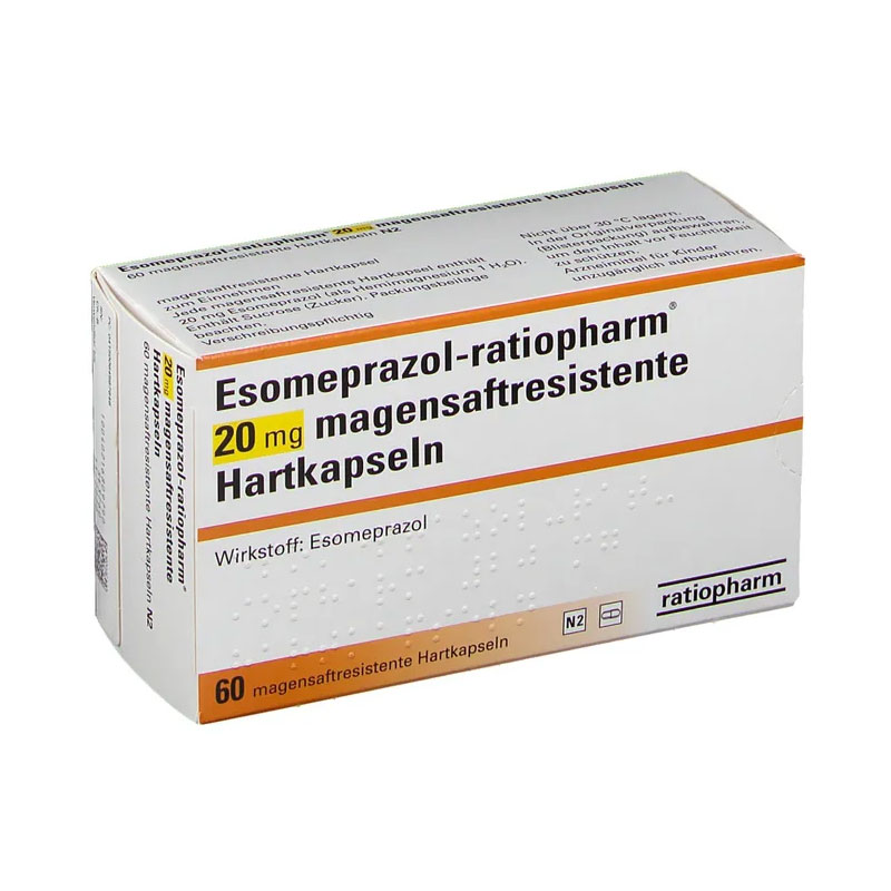Esomeprazol-ratiopharm 20mg 60 St Kapseln magensaftresistent