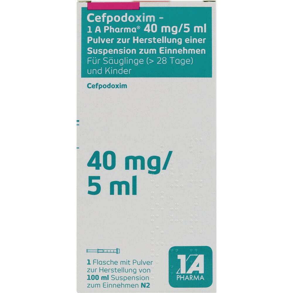 Cefpodoxim-1 A Pharma 40mg/5ml 100 ml Pulver zur Herstellung einer Suspension zum Einnehmen