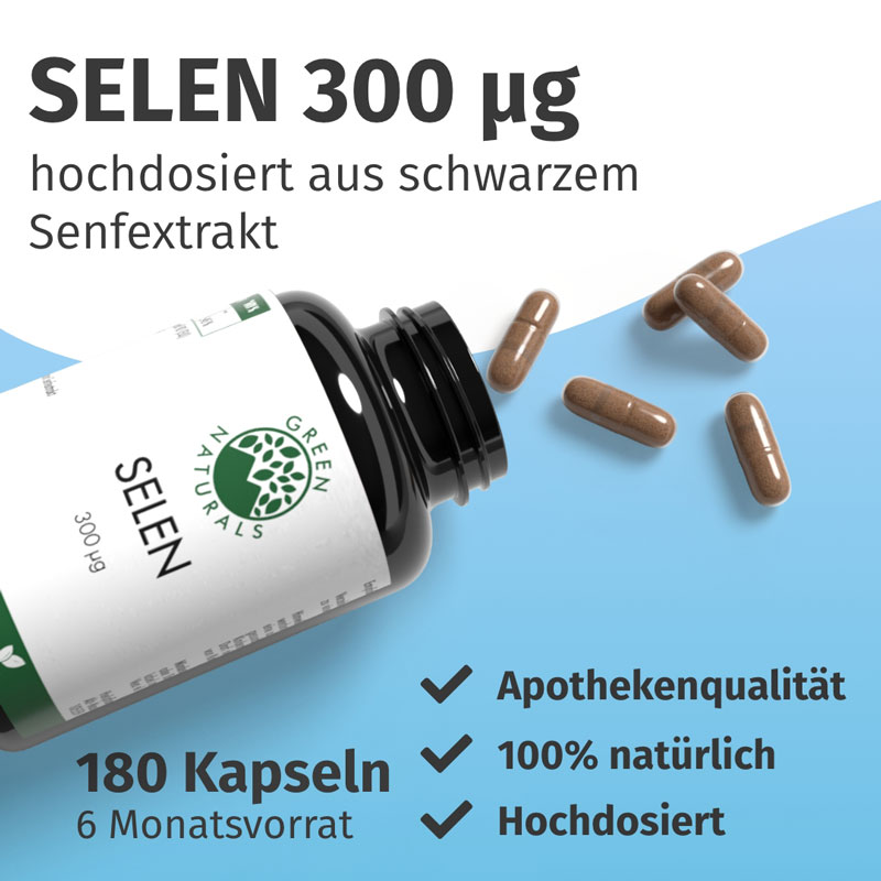 GREEN NATURALS SELEN 300 Mikrogramm 180 St Kapseln
