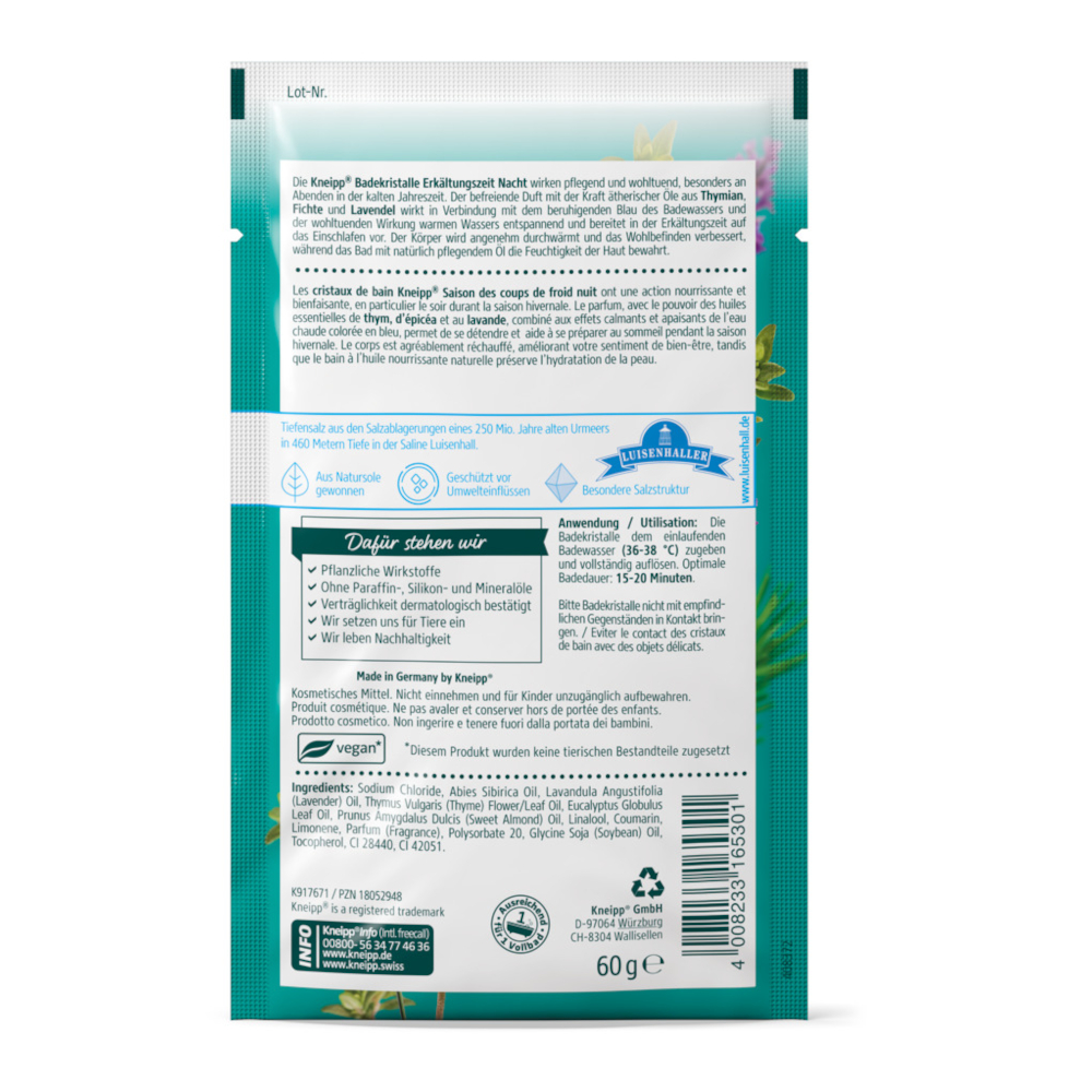 Kneipp Badekristalle ERKÄLTUNGSZEIT NACHT 60 g Salz
