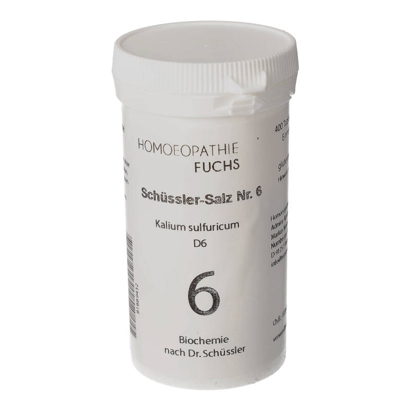 HOMOEOPATHIEFUCHS Schüssler-Salz Nummer 6 Kalium sulfuricum D6 Biochemie 400 St Tabletten