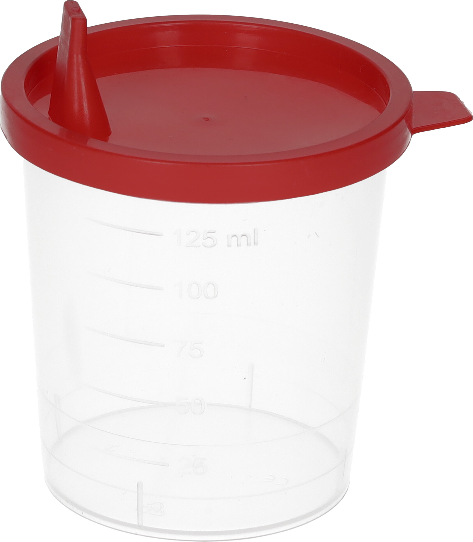 Urinbecher 125ml unsteril Schnappdeckel und Tülle 1 St