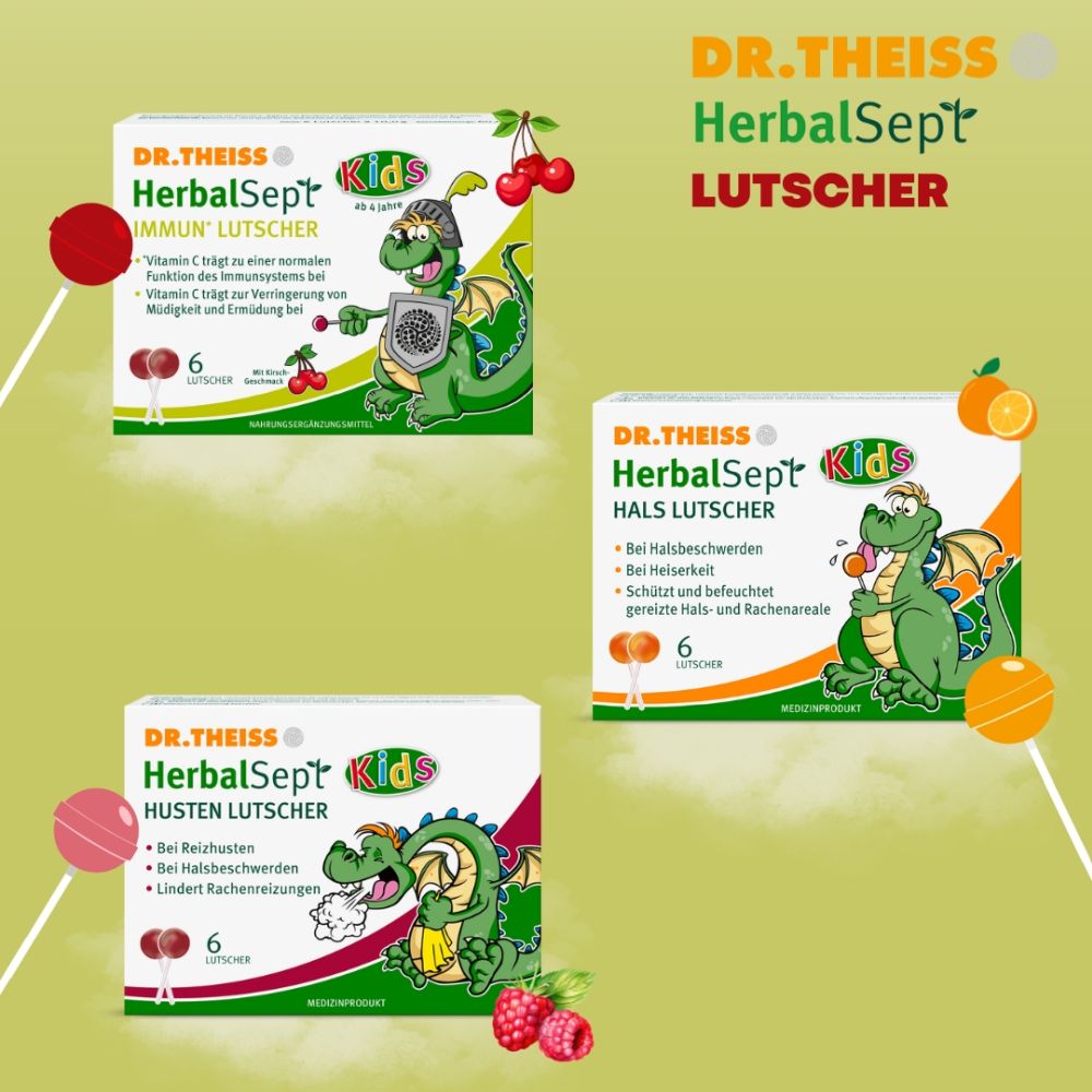 DR.THEISS HerbalSept Immun Lutscher Kids 6 St Bonbons
