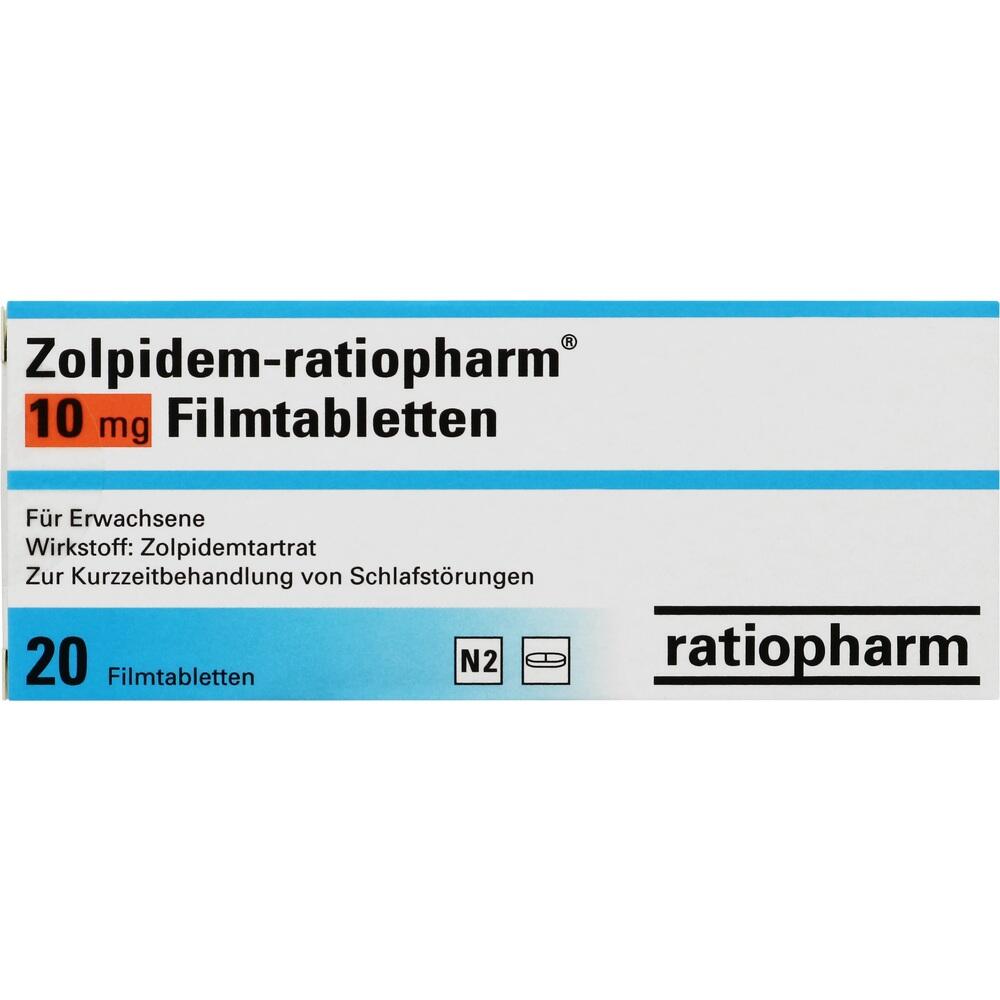 Zolpidem-ratiopharm 10mg 20 St Filmtabletten