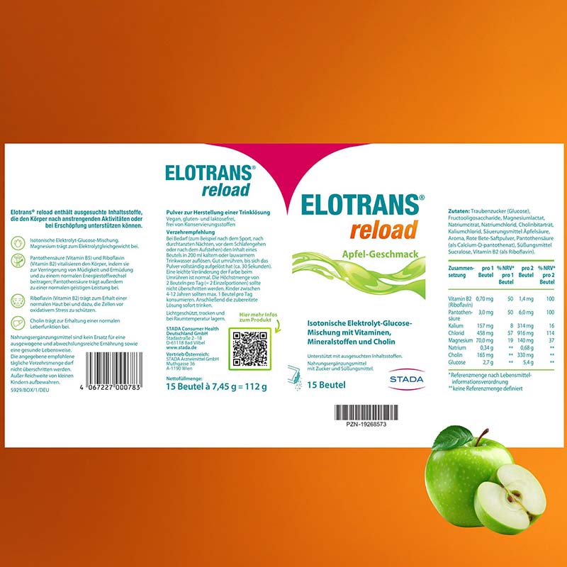 ELOTRANS reload Apfel Doppelpack 2X15X7.45 g Pulver