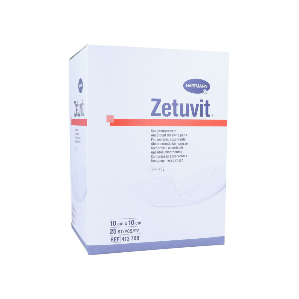 ZETUVIT Saugkompressen steril 10x10 cm 25 St Kompressen
