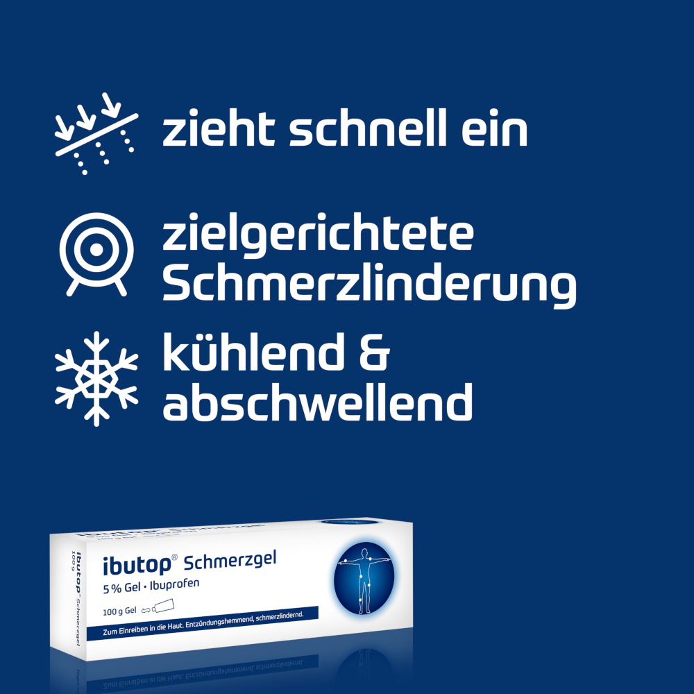 ibutop Schmerzgel 5%, bei Sport- und Alltagsverletzungen wie Prellungen, Verstauchungen oder Zerrungen 150 g Gel