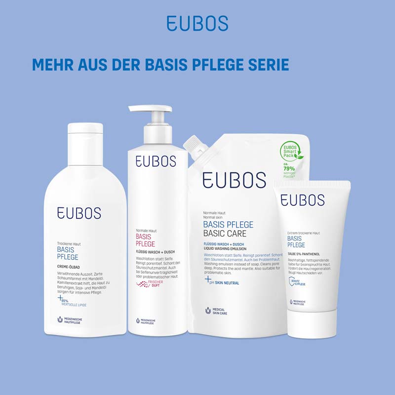 EUBOS Normale Haut BASIS PFLEGE FLÜSSIG WASCH + DUSCH Nachfüllbeutel unparfümiert 400 ml Flüssigkeit