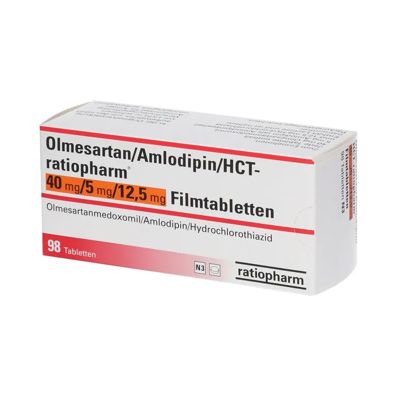 Olmesartan/Amlodipin/HCT-ratiopharm 40 mg/5 mg/12,5 mg 98 St Filmtabletten