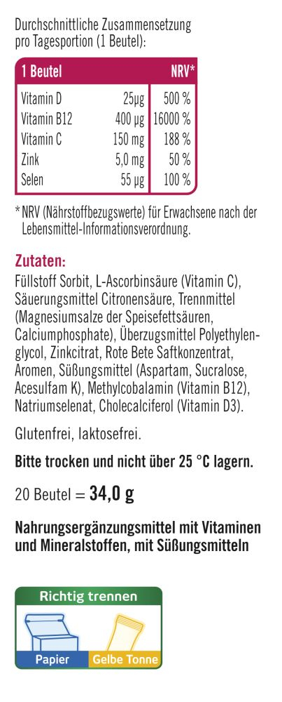 taxofit DIREKT B12 400 + Immun 20 St Granulat
