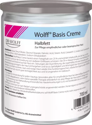 Wolff Basis Creme Halbfett 700 ml Creme