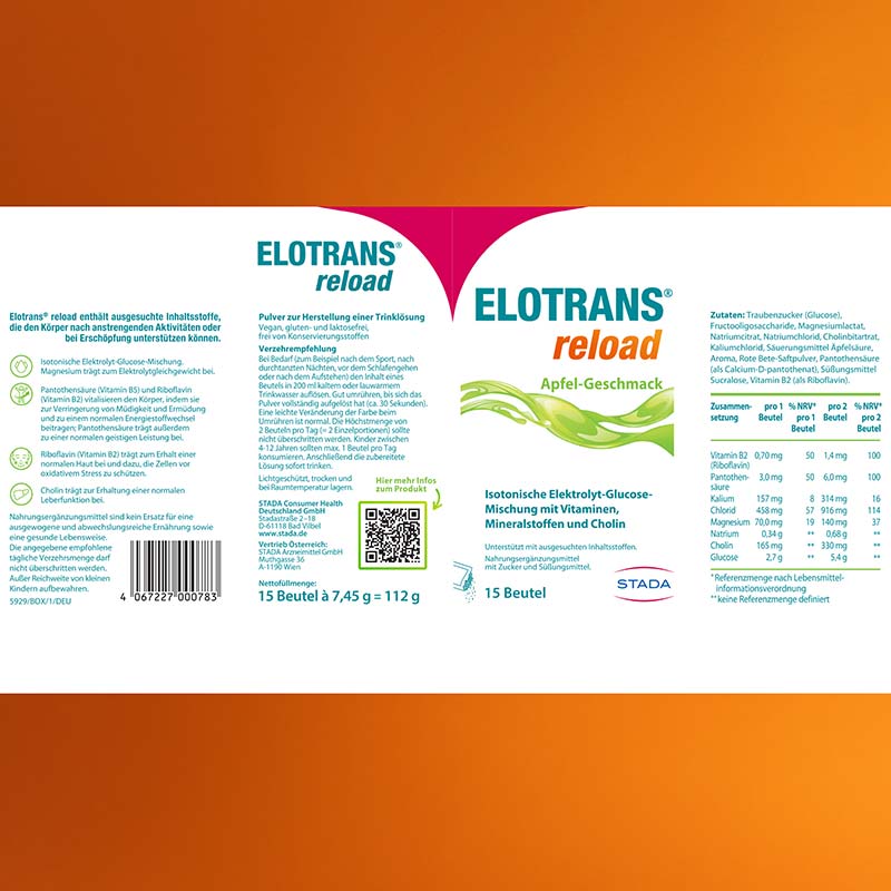 ELOTRANS reload Apfel Doppelpack 2X15X7.45 g Pulver
