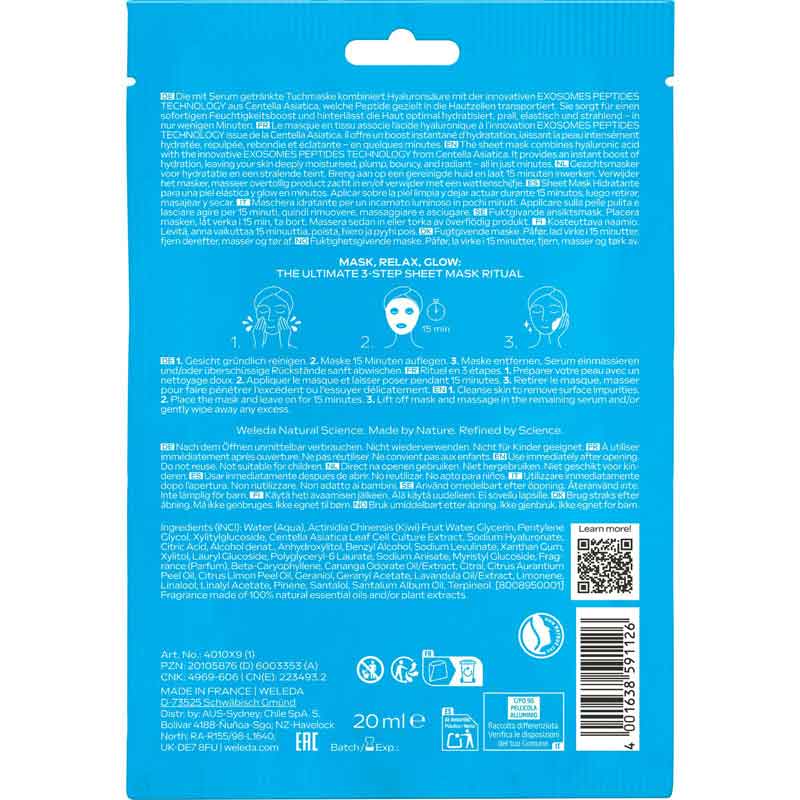 WELEDA EXO BOOST HYDROBOUNCE SHEET MASK 20 ml Gesichtsmaske