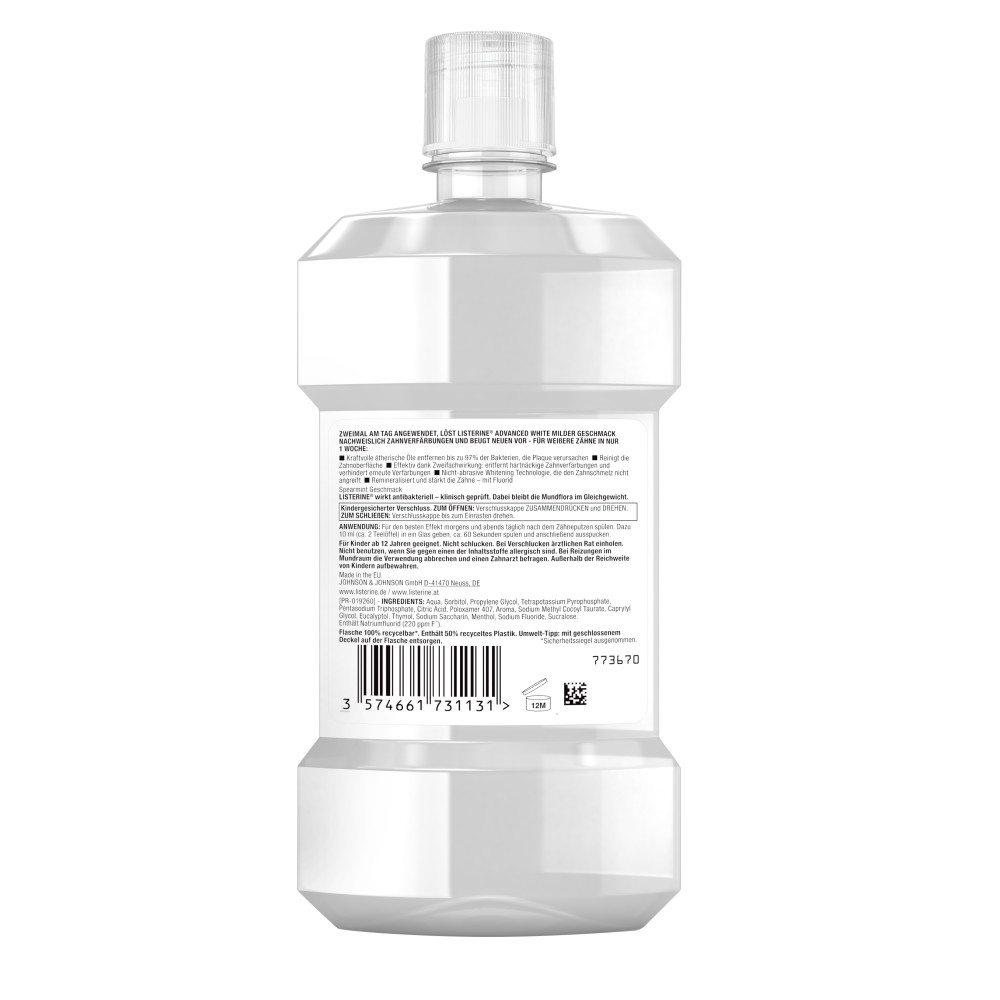 LISTERINE Advanced White Milder Geschmack  500 ml Lösung