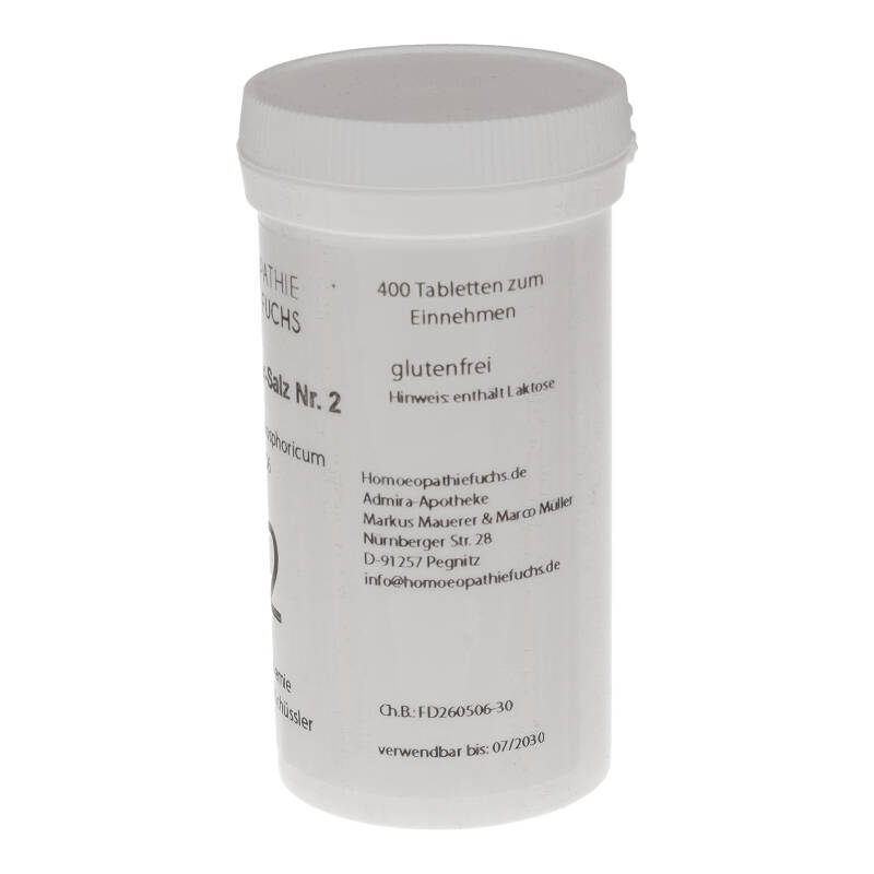 HOMOEOPATHIEFUCHS Schüssler-Salz Nummer 2 Calcium phosphoricum D6 Biochemie 400 St Tabletten