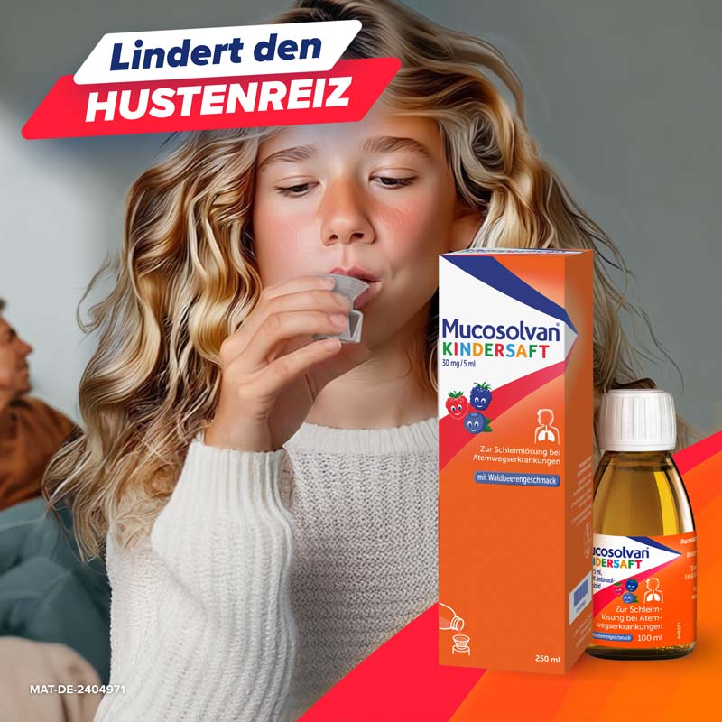 MUCOSOLVAN Kindersaft - Schleiml&ouml;ser bei Husten 250 ml L&ouml;sung zum Einnehmen