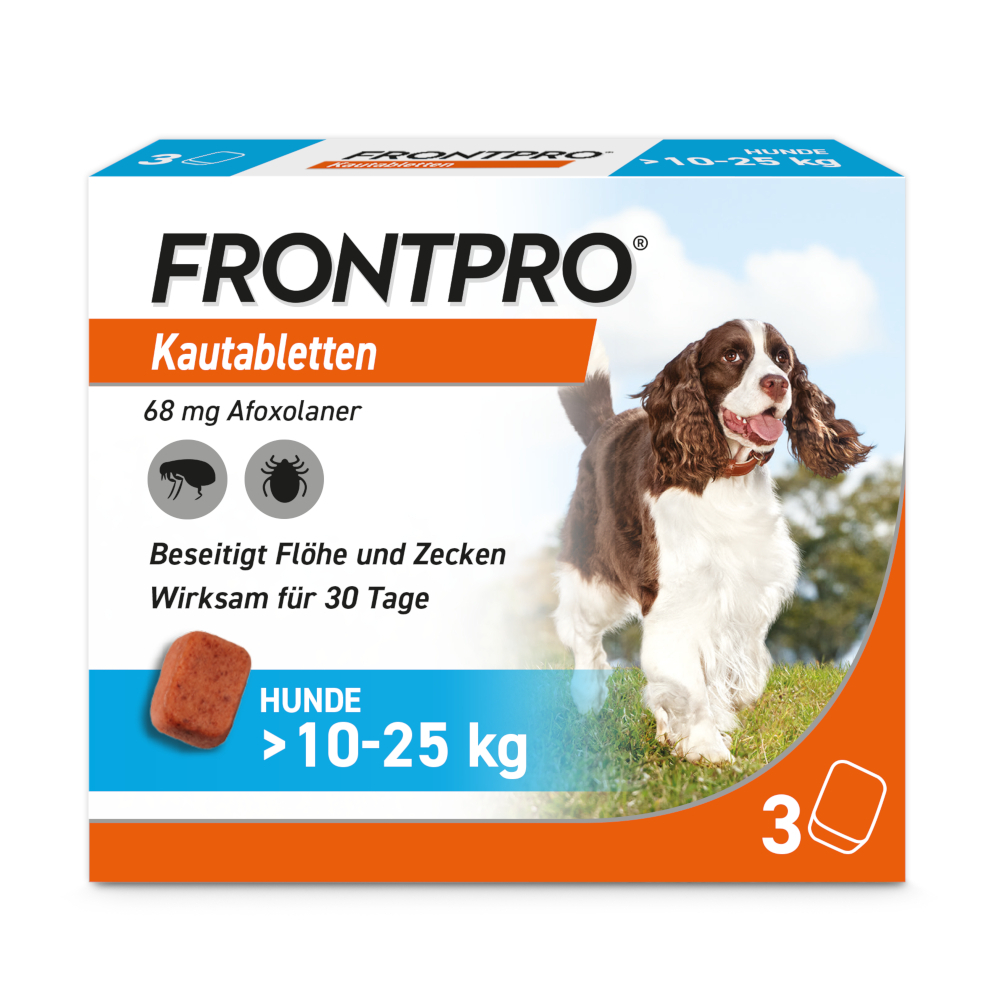 FRONTPRO Hunde 10-25kg + Zeckenzange Set 1 St Sparset