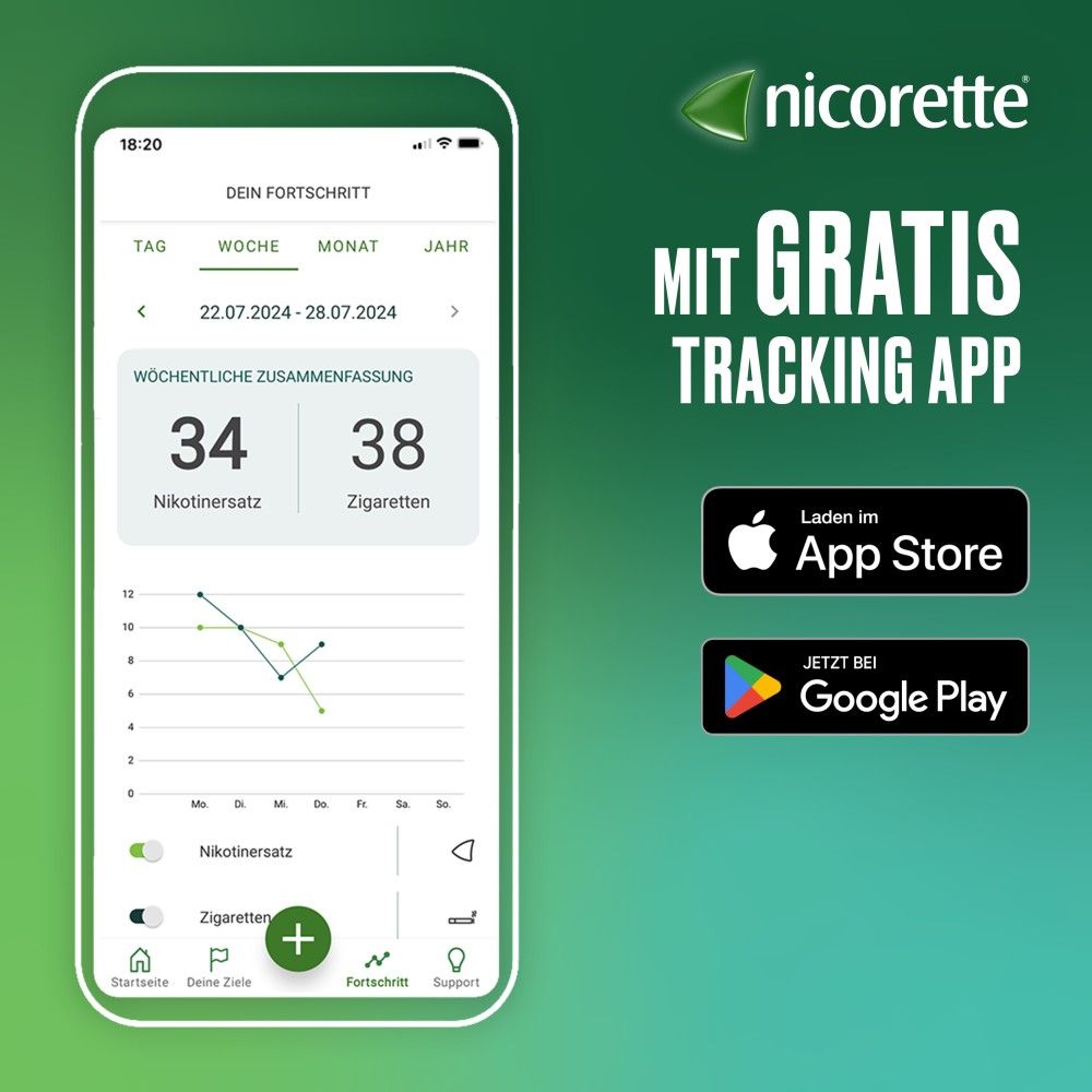 nicorette mint Spray mit Nikotin, Verbindung mit Tracking-App mögl.