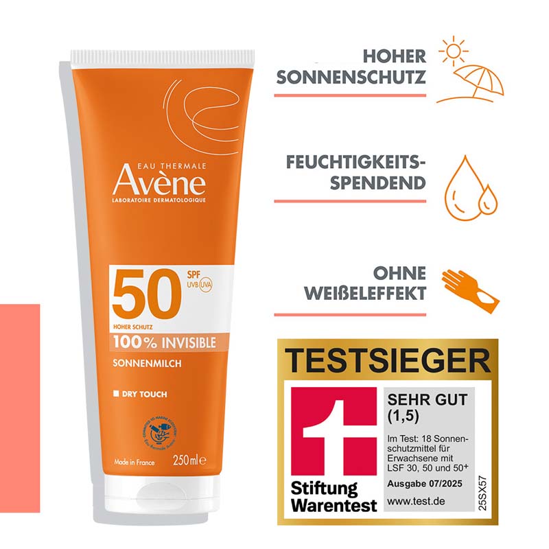 Avène 100% INVISIBLE SONNENMILCH SPF 50  250 ml Milch